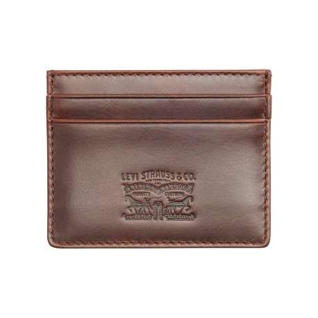 Porte-cartes brun en cuir brun véritable pourvus de multiples compartiments