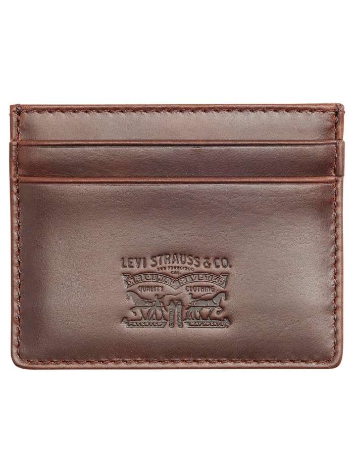 Porte-cartes brun en cuir...