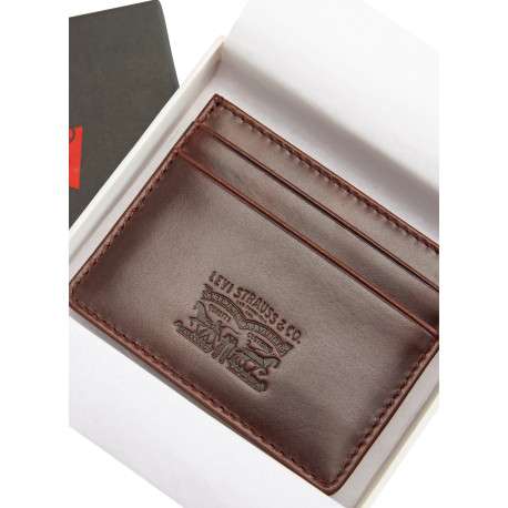 Porte-cartes brun en cuir brun véritable pourvus de multiples compartiments - Image 4