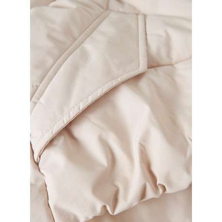 Doudoune beige unie avec une coupe droite et un col montant - Image 2