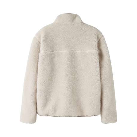 Blouson écru uni avec une coupe droite et un col montant à zip - Image 2