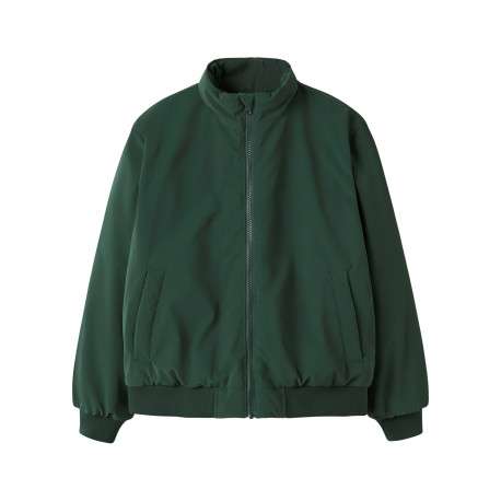 Blouson sapin uni avec une coupe droite et un col montant à zip