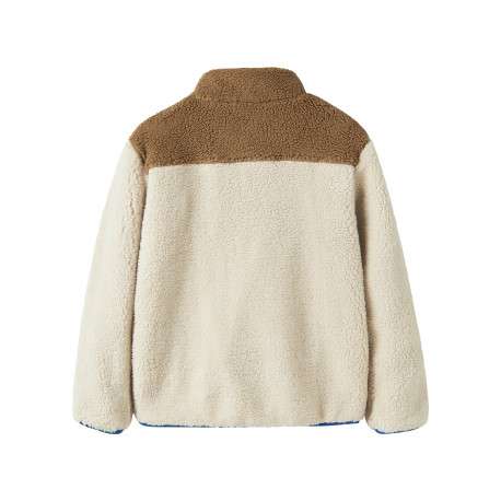 Blouson écru tricolore avec une coupe droite et un col montant - Image 2