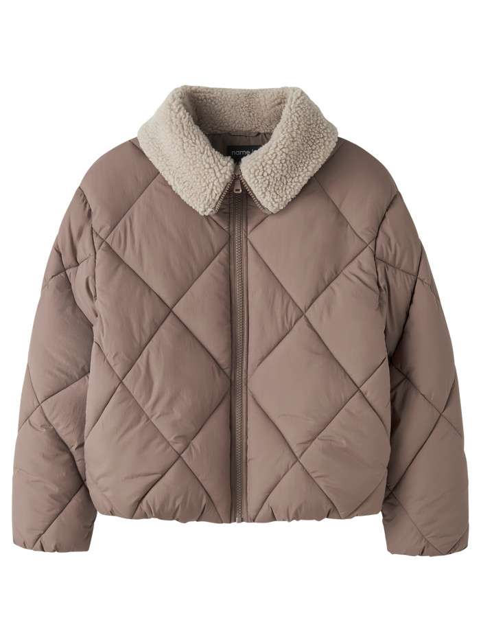 Doudoune taupe unie avec...