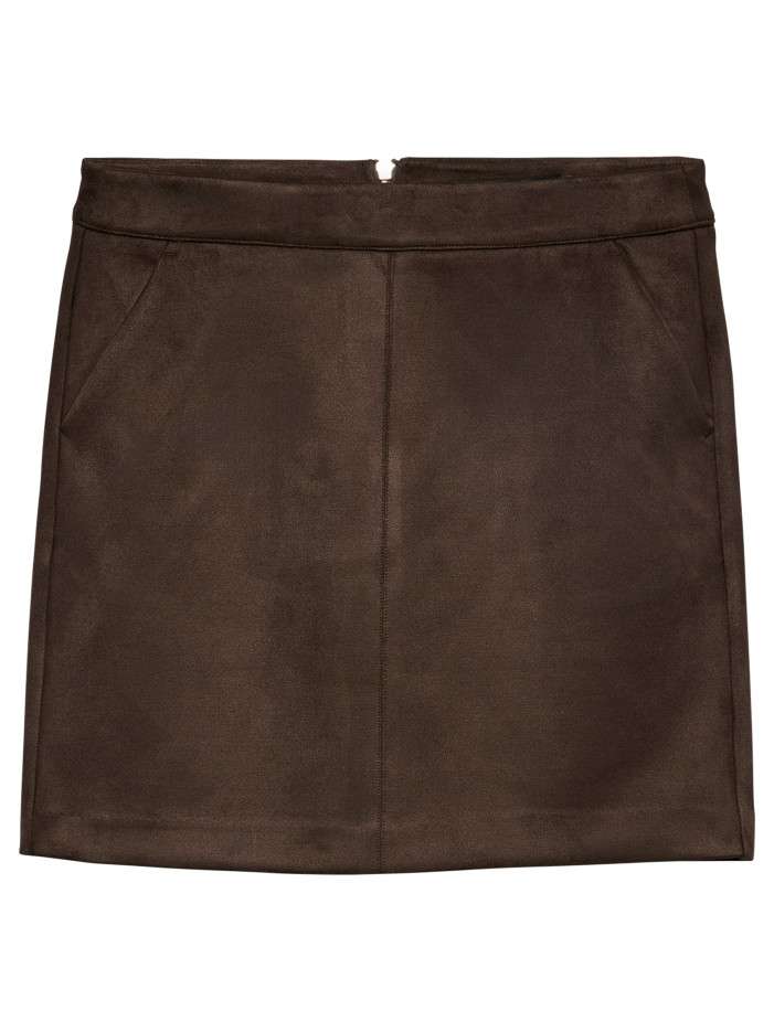 Jupe courte marron unie...