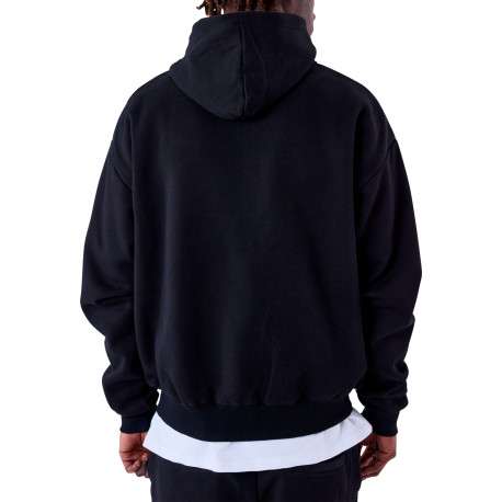 Sweat zippé en coton noir uni avec une coupe droite et un col à capuche - Image 5