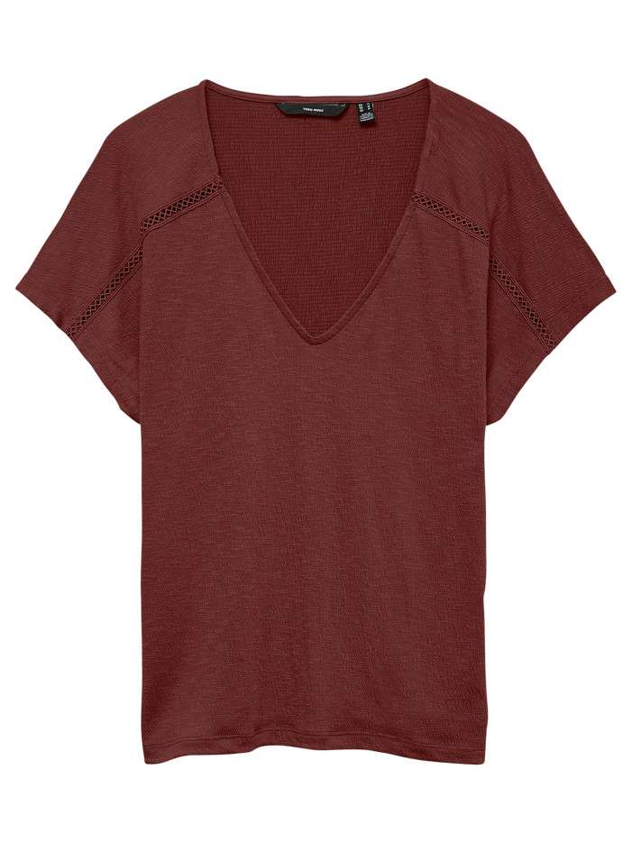 T-shirt bordeaux uni avec...