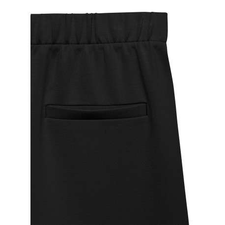 Pantalon chino noir uni avec une coupe large et une taille élastiquée - Image 2