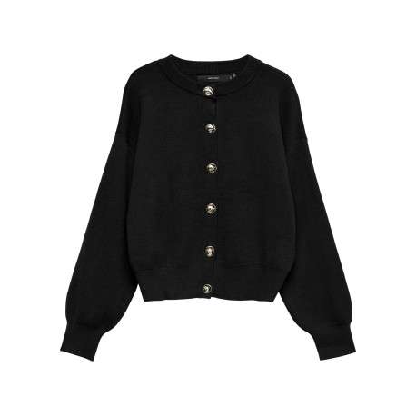 Gilet noir uni avec une coupe oversize et des manches longues