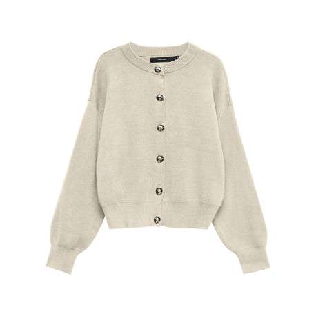 Gilet beige clair uni avec une coupe oversize et des manches longues