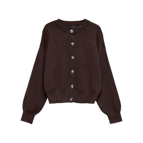 Gilet chocoat uni avec une coupe oversize et des manches longues