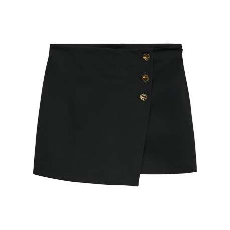Jupe-short classique noire unie pourvue d'une coupe droite