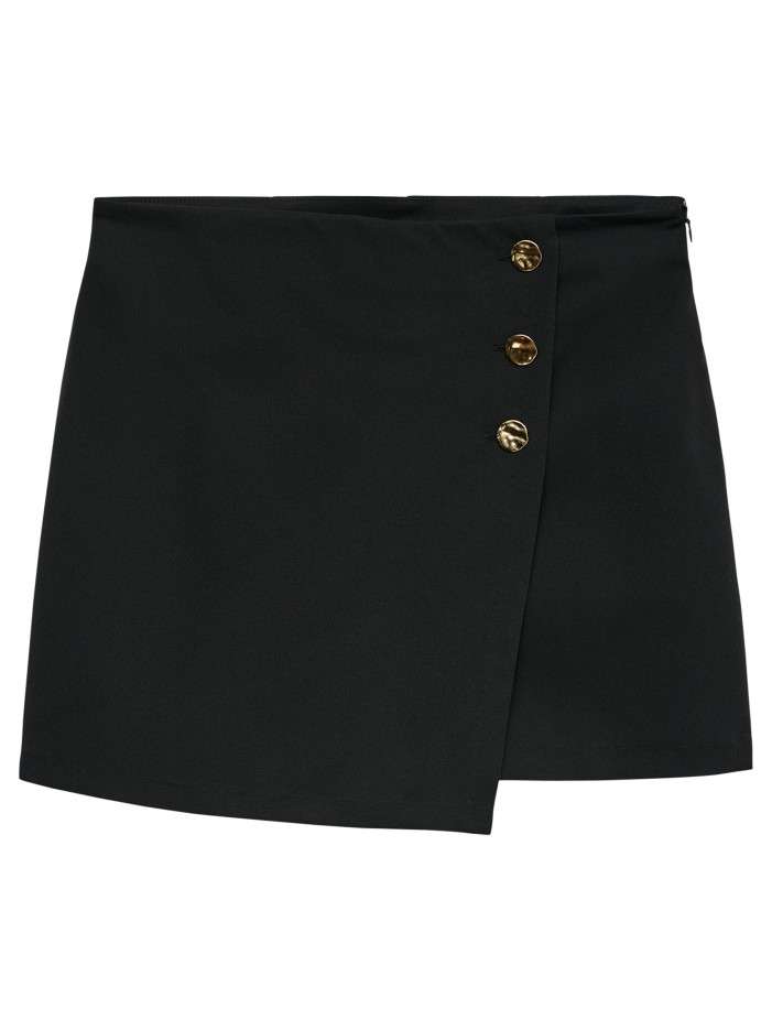 Jupe-short classique noire unie pourvue d'une coupe droite