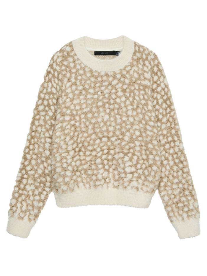 Pull écru à motifs pourvu...