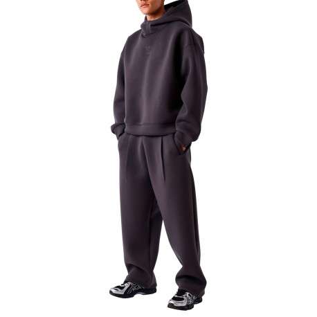 Pantalon jogging anthracite uni avec une coupe bootcut et une taille basse - Image 3