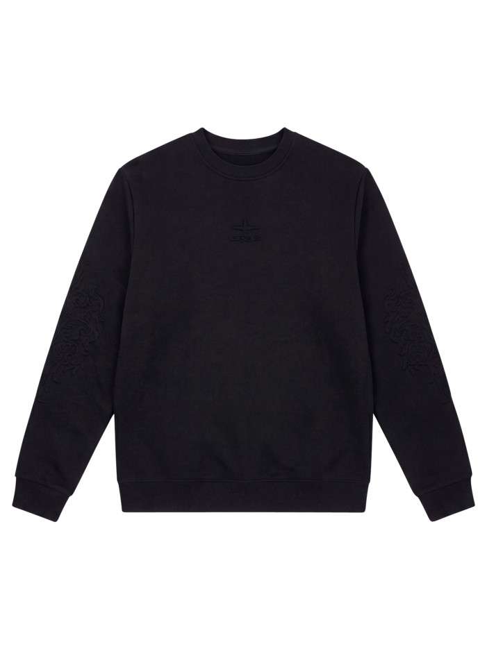 Sweat en coton noir uni...