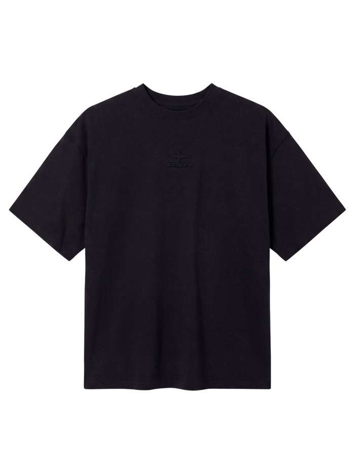 T-shirt en coton noir uni...