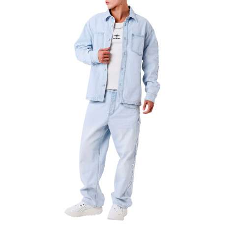 Jean en coton stone uni avec une coupe bootcut et une taille basse