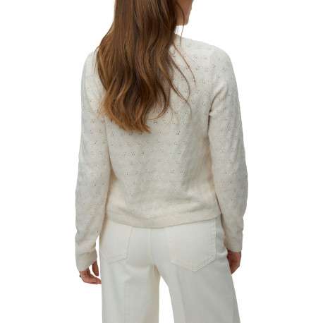 Gilet écru uni avec une coupe droite et des manches longues - Image 3