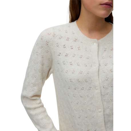 Gilet écru uni avec une coupe droite et des manches longues - Image 5