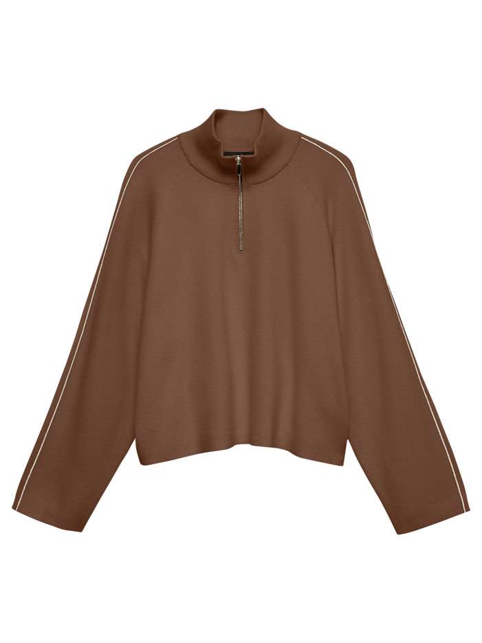 Pull marron uni avec une...