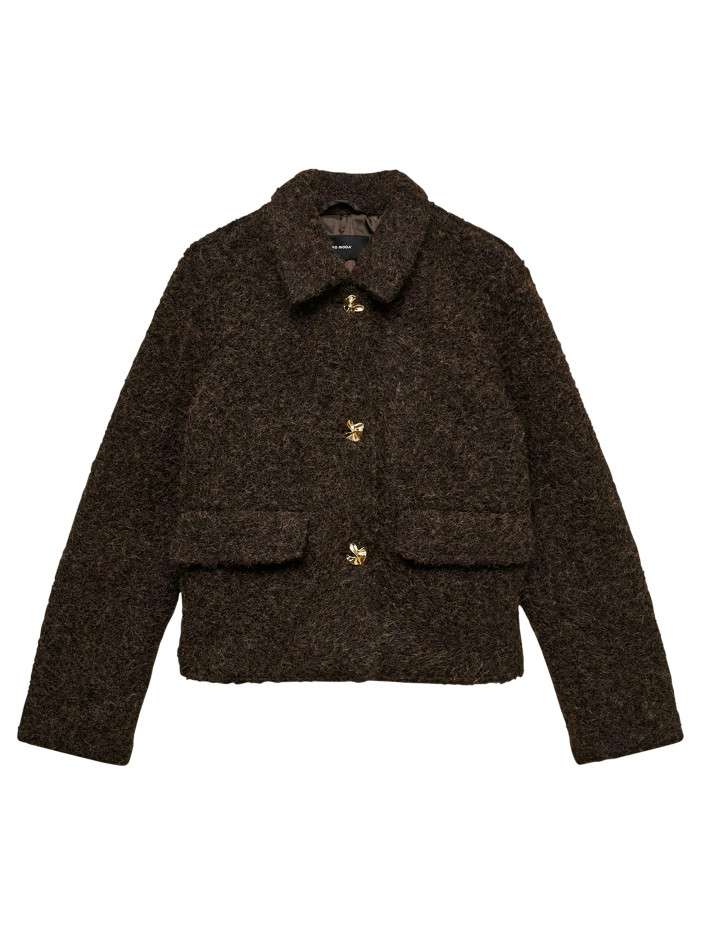Blouson chocolat uni dotée...
