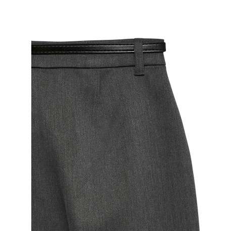 Pantalon chino anthracite uni avec une coupe droite et muni d'une ceinture - Image 2