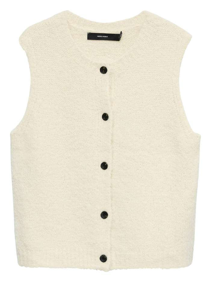 Gilet écru uni classique...