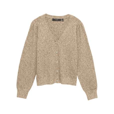 Gilet beige uni doté d'une coupe large avec des manches longues