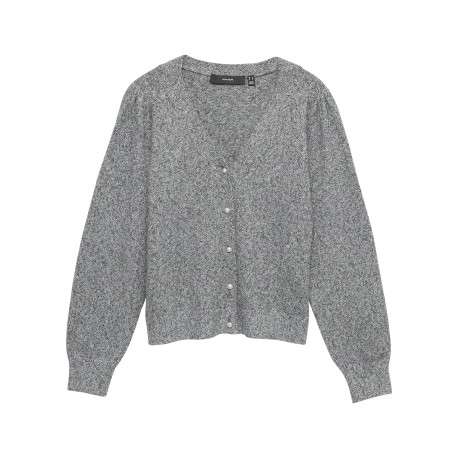 Gilet gris uni pourvu d'une coupe large avec des manches longues