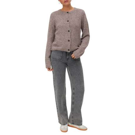 Gilet brun uni casual avec une coupe droite et des manches longues - Image 2