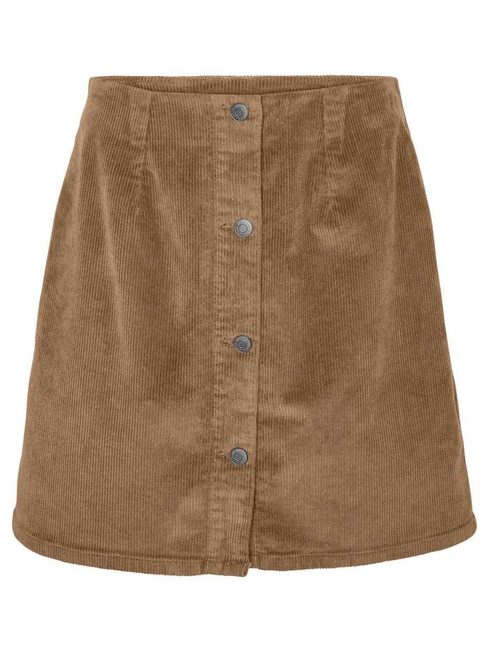 Jupe courte en coton camel...