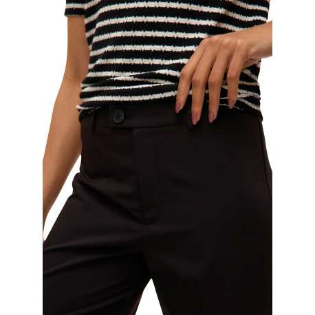Pantalon noir uni avec une coupe flare muni d'un zip et d'un bouton - Image 6
