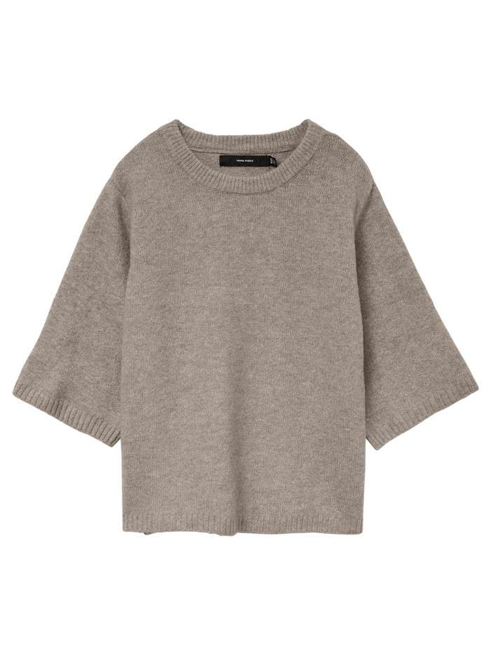 Pull taupe uni avec une...