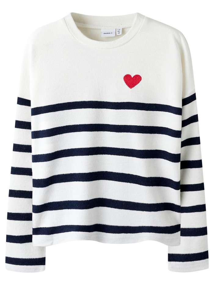 Pull blanc à rayures avec...