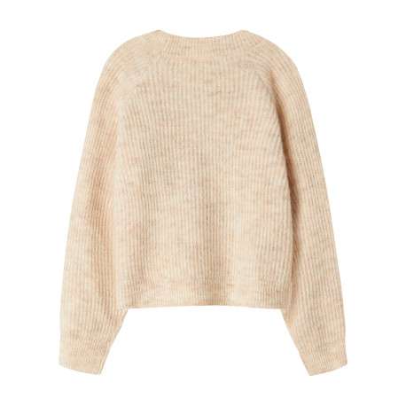 Gilet beige uni avec une coupe droite et des manches longues - Image 2