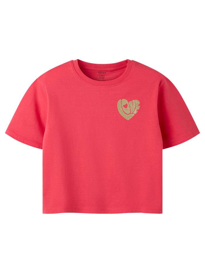 T-shirt en coton rouge à...