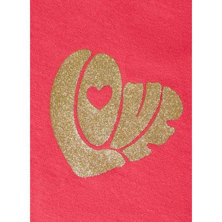 T-shirt en coton rouge à imprimé avec une coupe droite et un col rond - Image 3