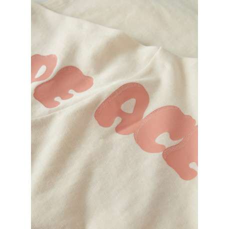 T-shirt en coton écru à imprimé avec une coupe droite et un col rond - Image 3