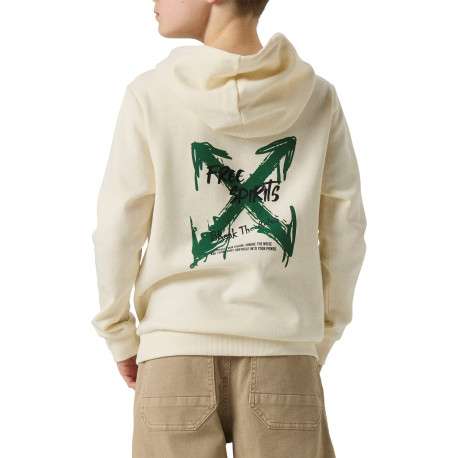 Sweat écru à imprimé avec une coupe droite et un col à capuche - Image 2