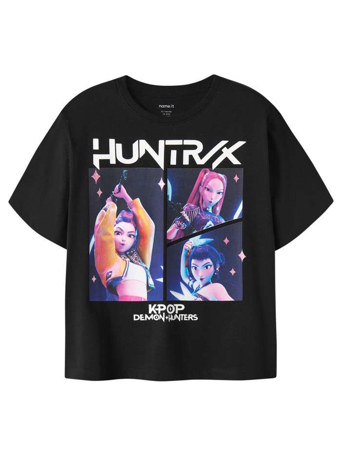 T-shirt en coton noir à...