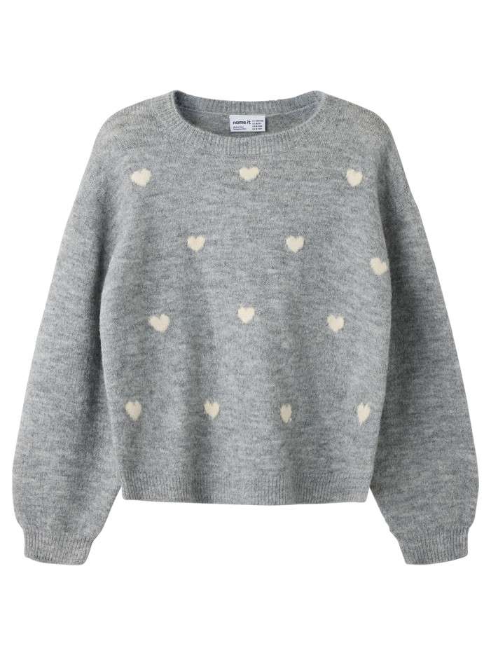 Pull gris clair à motifs...