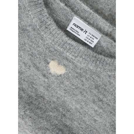 Pull gris clair à motifs avec une coupe droite et des manches longues - Image 2