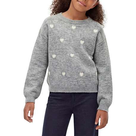 Pull gris clair à motifs avec une coupe droite et des manches longues - Image 3