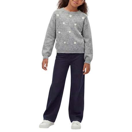 Pull gris clair à motifs avec une coupe droite et des manches longues - Image 4