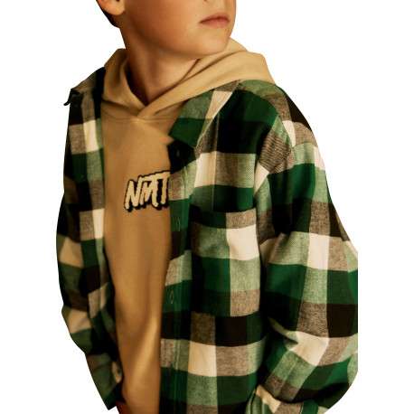 Chemise en coton biologique verte à carreaux avec une coupe droite - Image 4