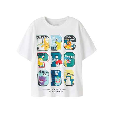 T-shirt en coton blanc à imprimé avec une coupe droite et un col rond