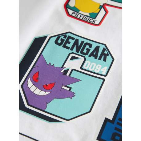 T-shirt en coton blanc à imprimé avec une coupe droite et un col rond - Image 3
