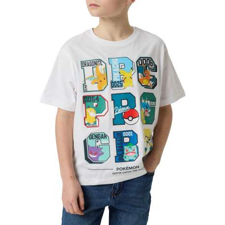 T-shirt en coton blanc à imprimé avec une coupe droite et un col rond - Image 4