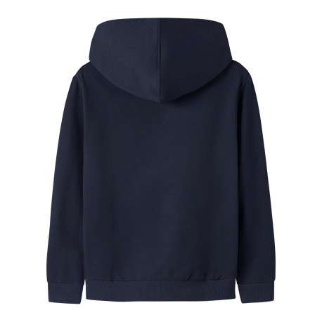 Sweat marine à imprimé avec une coupe droite et un col à capuche - Image 2